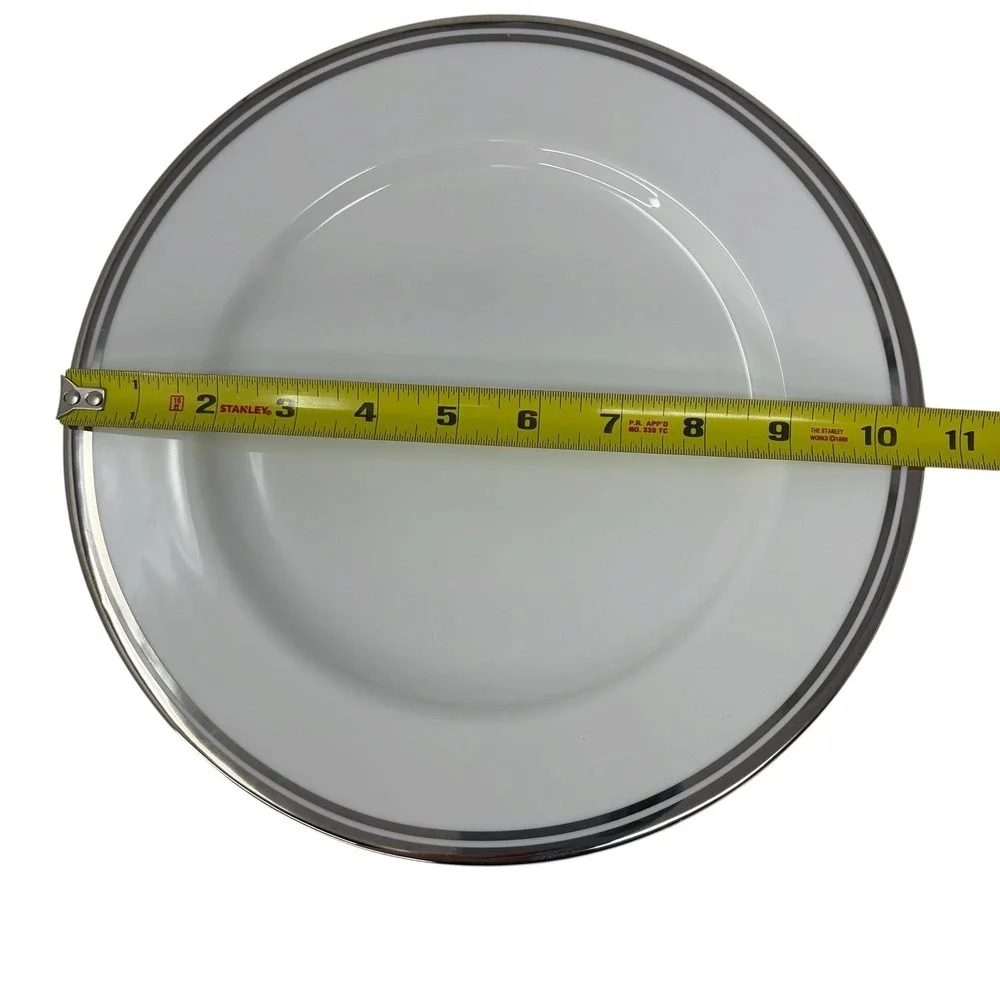 Royal Doulton Pure Platinum Dinner Salad Plates Set of 8 Fine Porcelain 2006